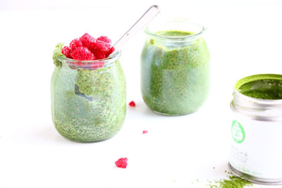 Baking-Ginger's Matcha and Raspberry Chia Pudding